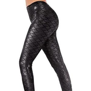 NWOT Black Mermaid Scale Leggings - Fits L/XL, Never worn!